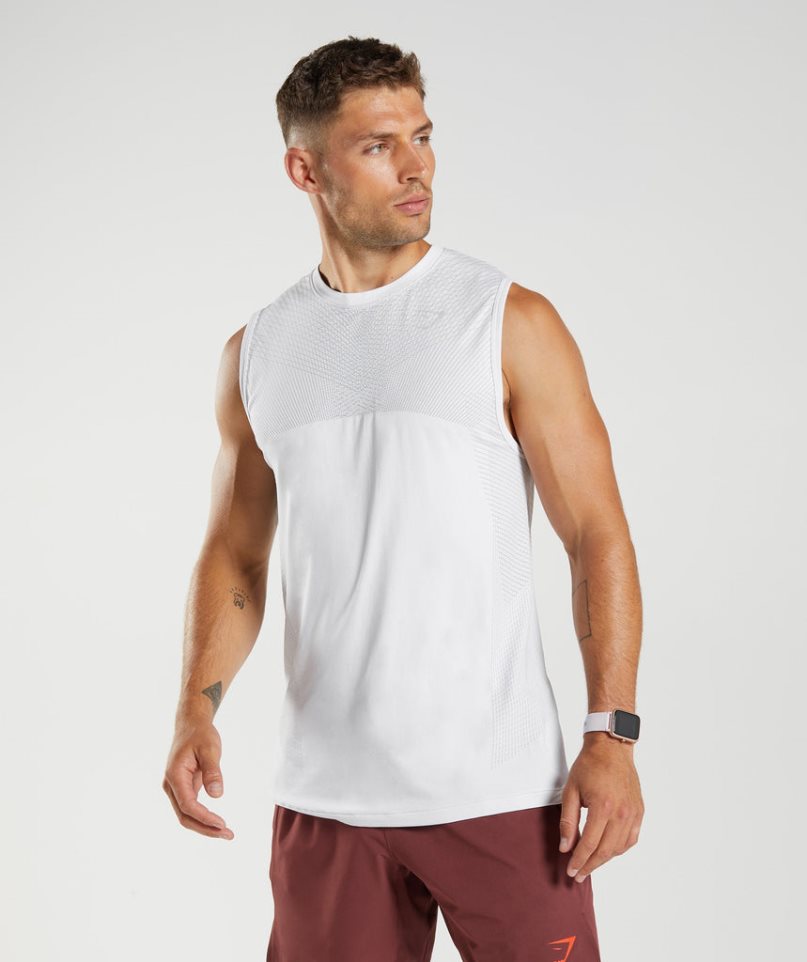 Podkoszulki Gymshark Apex Seamless Męskie Białe | PL 086KYR